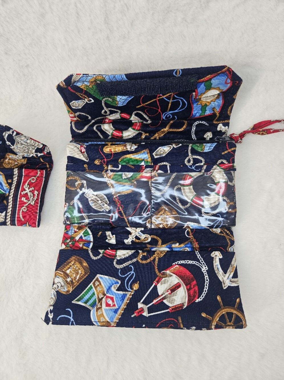 Vintage Retired Vera Bradley Indiana Regatta Nautical Wallet And Coin Purse Set - Picture 7 of 8